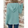 imageDokotoo Hoodies for Women Waffle Knit Long Sleeve Drawstring Button V Neck Casual Pullover Sweatshirt Hooded TopsAruba Blue