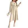 imageDokotoo Maxi Dresses Fashion Clothing Fall Dresses 2025 Casual Long Sleeve Wedding Guest SundressApricot