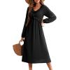 imageDokotoo Maxi Dresses Fashion Clothing Fall Dresses 2025 Casual Long Sleeve Wedding Guest SundressBlack