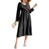 imageDokotoo Maxi Dresses Fashion Clothing Fall Dresses 2025 Casual Long Sleeve Wedding Guest SundressBlack
