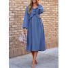 imageDokotoo Maxi Dresses Fashion Clothing Fall Dresses 2025 Casual Long Sleeve Wedding Guest SundressBlue