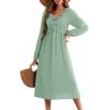 imageDokotoo Maxi Dresses Fashion Clothing Fall Dresses 2025 Casual Long Sleeve Wedding Guest SundressLight Green