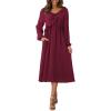 imageDokotoo Maxi Dresses Fashion Clothing Fall Dresses 2025 Casual Long Sleeve Wedding Guest SundressRed