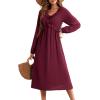 imageDokotoo Maxi Dresses Fashion Clothing Fall Dresses 2025 Casual Long Sleeve Wedding Guest SundressRed
