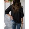 imageDokotoo Women Blouses Dressy Casual V Neck 34 Length Sleeve Womens Tops Fall Outfits 2025Black