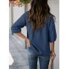 imageDokotoo Women Blouses Dressy Casual V Neck 34 Length Sleeve Womens Tops Fall Outfits 2025Dusk Blue