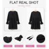 imageDokotoo Womens 2025 Boho Dress Tassel V Neck Long Sleeve A Line Casual Hollow Out Lace Ruffle Party DressesBlack