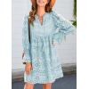 imageDokotoo Womens 2025 Boho Dress Tassel V Neck Long Sleeve A Line Casual Hollow Out Lace Ruffle Party DressesBlue