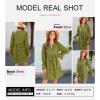 imageDokotoo Womens 2025 Boho Dress Tassel V Neck Long Sleeve A Line Casual Hollow Out Lace Ruffle Party DressesDark Green