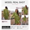 imageDokotoo Womens 2025 Boho Dress Tassel V Neck Long Sleeve A Line Casual Hollow Out Lace Ruffle Party DressesDark Green
