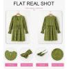 imageDokotoo Womens 2025 Boho Dress Tassel V Neck Long Sleeve A Line Casual Hollow Out Lace Ruffle Party DressesDark Green