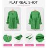 imageDokotoo Womens 2025 Boho Dress Tassel V Neck Long Sleeve A Line Casual Hollow Out Lace Ruffle Party DressesGreen