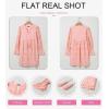 imageDokotoo Womens 2025 Boho Dress Tassel V Neck Long Sleeve A Line Casual Hollow Out Lace Ruffle Party DressesPink
