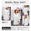 imageDokotoo Womens 2025 Boho Dress Tassel V Neck Long Sleeve A Line Casual Hollow Out Lace Ruffle Party DressesWhite