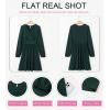 imageDokotoo Womens 2025 Fall Wrap VNeck Long Sleeve Empire Waist Dress Elegant Mini Dresses with PocketsGreen