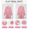 imageDokotoo Womens 2025 Fall Wrap VNeck Long Sleeve Empire Waist Dress Elegant Mini Dresses with PocketsPink