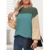 imageDokotoo Womens Casual Long Sleeve Sweaters Loose Crewneck Knit Solid Pullover Sweater Jumper TopsColorblock Blue