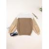imageDokotoo Womens Casual Long Sleeve Sweaters Loose Crewneck Knit Solid Pullover Sweater Jumper TopsColorblock Brown