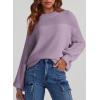 imageDokotoo Womens Casual Long Sleeve Sweaters Loose Crewneck Knit Solid Pullover Sweater Jumper TopsPurple