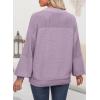 imageDokotoo Womens Casual Long Sleeve Sweaters Loose Crewneck Knit Solid Pullover Sweater Jumper TopsPurple