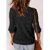 imageDokotoo Womens Casual Short Sleeve Loose Tunic Tops Lightweight Crochet Knit Summer Sweaters BlousesBlack