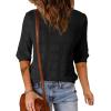 imageDokotoo Womens Casual Short Sleeve Loose Tunic Tops Lightweight Crochet Knit Summer Sweaters BlousesBlack
