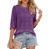 imageDokotoo Womens Casual Short Sleeve Loose Tunic Tops Lightweight Crochet Knit Summer Sweaters BlousesDark Purple