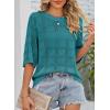 imageDokotoo Womens Casual Short Sleeve Loose Tunic Tops Lightweight Crochet Knit Summer Sweaters BlousesSkobeloff