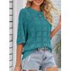 imageDokotoo Womens Casual Short Sleeve Loose Tunic Tops Lightweight Crochet Knit Summer Sweaters BlousesSkobeloff