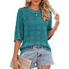 imageDokotoo Womens Casual Short Sleeve Loose Tunic Tops Lightweight Crochet Knit Summer Sweaters BlousesSkobeloff