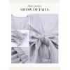 imageDokotoo Womens Casual Spring Fall 2025 Deep V Neck Knotted Tiered Chiffon Elegant Mini Short Swing Skater Dresses3 Grey