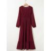 imageDokotoo Womens Dresses Fashion 2025 Long Sleeve V Neck Maxi Dresses Elegant Casual Flowy Tiered Boho Beach Vacation OutifitsRed