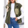 imageDokotoo Womens Fleece Jacket Vest Sleeveless Fuzzy Sherpa Jackets Zip Up Oversized Casual Coats Fall Winter Womens Tops 2025Green