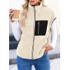 imageDokotoo Womens Fleece Jacket Vest Sleeveless Fuzzy Sherpa Jackets Zip Up Oversized Casual Coats Fall Winter Womens Tops 2025White