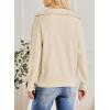 imageDokotoo Womens Oversized Sweatshirt Long Sleeve 14 Zip Pullover Polo VNeck Fall Sweaters for Women 2024Apricot