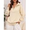 imageDokotoo Womens Oversized Sweatshirt Long Sleeve 14 Zip Pullover Polo VNeck Fall Sweaters for Women 2024Apricot