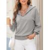 imageDokotoo Womens Oversized Sweatshirt Long Sleeve 14 Zip Pullover Polo VNeck Fall Sweaters for Women 2024Gray
