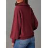 imageDokotoo Womens Oversized Sweatshirt Long Sleeve 14 Zip Pullover Polo VNeck Fall Sweaters for Women 2024Red