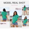 imageDokotoo Womens Summer Tops Dressy Casual Crewneck Short Sleeve Shirts Solid Hollow Out Knit Loose Sweater BlousesGreen
