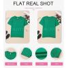imageDokotoo Womens Summer Tops Dressy Casual Crewneck Short Sleeve Shirts Solid Hollow Out Knit Loose Sweater BlousesGreen