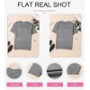 imageDokotoo Womens Summer Tops Dressy Casual Crewneck Short Sleeve Shirts Solid Hollow Out Knit Loose Sweater BlousesGrey