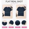 imageDokotoo Womens Summer Tops Dressy Casual Crewneck Short Sleeve Shirts Solid Hollow Out Knit Loose Sweater BlousesNavy Blue