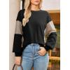 imageDokotoo Womens Sweatshirts Color Block Longs Sleeve Pullover Shirts Crewneck Fall Outfits TrendyBlack