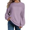 imageDokotoo Womens Casual Long Sleeve Sweaters Loose Crewneck Knit Solid Pullover Sweater Jumper TopsPurple