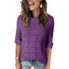imageDokotoo Womens Casual Short Sleeve Loose Tunic Tops Lightweight Crochet Knit Summer Sweaters BlousesDark Purple