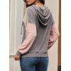 imageDokotoo Hoodies for Women Color Block Oversized Sweatshirt Long Sleeve Drawstring Casual Lightweight Hoodie Tops Fall 2025Grey