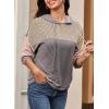 imageDokotoo Hoodies for Women Color Block Oversized Sweatshirt Long Sleeve Drawstring Casual Lightweight Hoodie Tops Fall 2025Grey