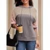 imageDokotoo Hoodies for Women Color Block Oversized Sweatshirt Long Sleeve Drawstring Casual Lightweight Hoodie Tops Fall 2025Grey