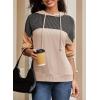 imageDokotoo Hoodies for Women Color Block Oversized Sweatshirt Long Sleeve Drawstring Casual Lightweight Hoodie Tops Fall 2025Khaki
