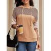imageDokotoo Hoodies for Women Color Block Oversized Sweatshirt Long Sleeve Drawstring Casual Lightweight Hoodie Tops Fall 2025Straw Yellow